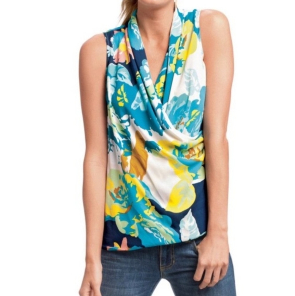 CAbi Blossom Floral Wrap Blouse Style # 741